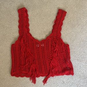 Zara Crochet Crop Top - Size M